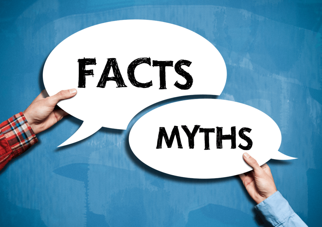 fact vs myths word bubbles